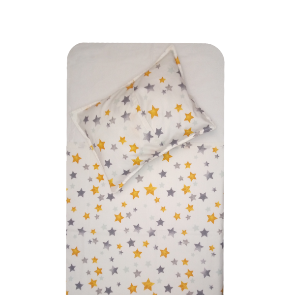 parure de lit bébé étoile jaune gris